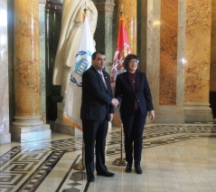 5 December 2016 National Assembly Speaker Maja Gojkovic with the President of the Inter-Parliamentary Union Saber Chowdhury